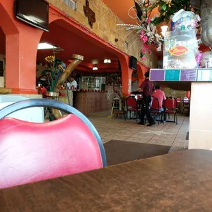 a view of the dining area