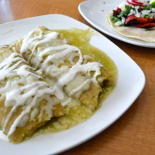 Tamales at Los Ocampo are outstanding and a great value for $5.99. Single tacos can be added for $1.99. In this case, pastor~