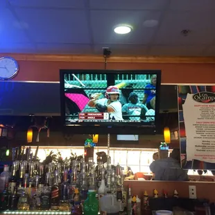 great selection I alcohol and TVs to watch sports