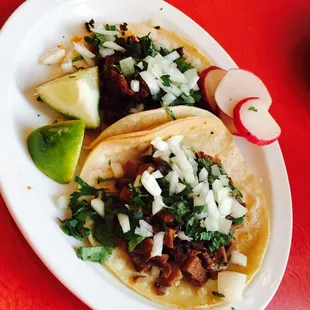 Beef taco &amp; Mexican sausage taco