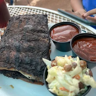 Fall off the bones full rack of ribs. DELICIOUS!