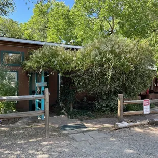 the entrance to the restaurant