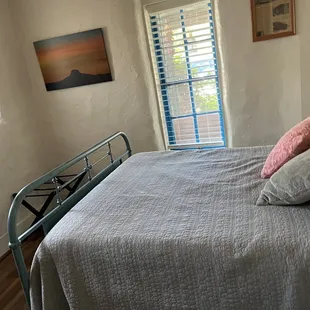a bed in a room