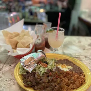 a plate of mexican food