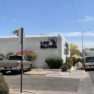 the front of the restaurant