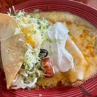 5. Taco and Sour Cream Enchilada Lunch Special