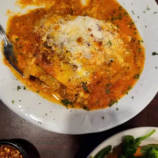 Lasagna that was superb! We enjoy the substantial portions as well!