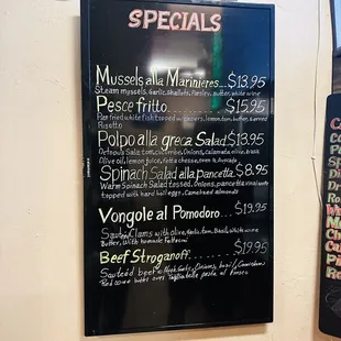 Menu specials
