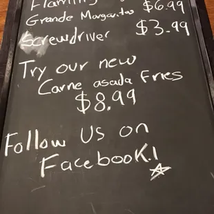 This is today&apos;s Wednesday January 10th specials !! Hope to see you here amigos !!!