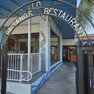 the entrance to the restaurant