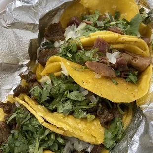 Asada Tacos and Tripas Tacos