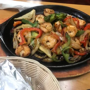 Shrimp fajitas