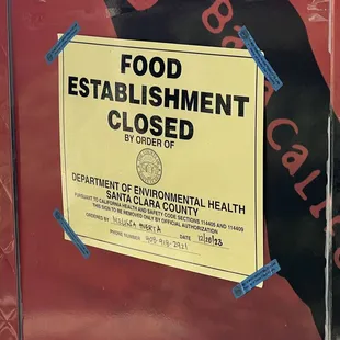 Health code violation from the city.