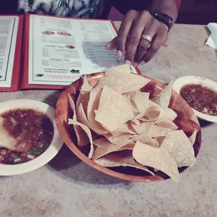 Chips and salsa. Very good.