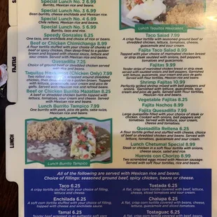 Menu back because lunch is important!