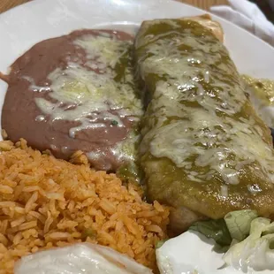 Beef Chimichanga Combination and 3 steak Supreme Street Taco Mexican Favorite