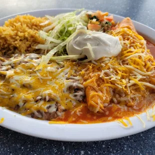 Cheese enchiladas meal