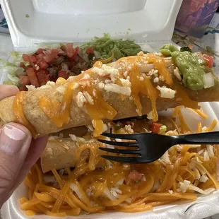 5 chicken rolled tacos special add guacamole