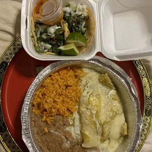 E3. Enchiladas Verdes  Carnitas Taco Carne Asada Taco 4. Refried Beans a la Carte