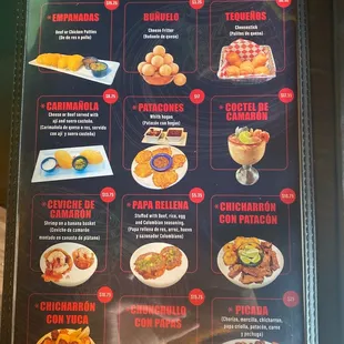 Menu page 1