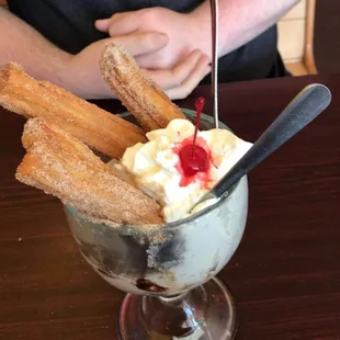 Order it!! Churros with ice cream