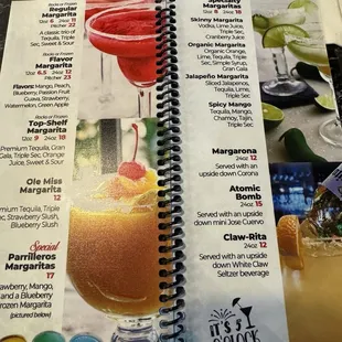 Drink menu