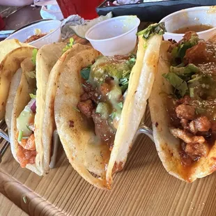 Delicious street tacos! Chicharon was the best!