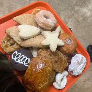 a tray of pastries