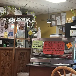 Taco Tuesday special. Entrance.