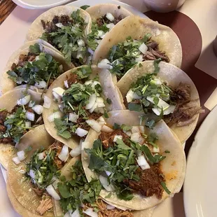 Taco Tuesday special. Barbacoa, pastor, carnitas, desebrada res, &amp; pollo desebrada.