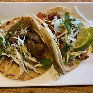 2 Tacos - Milanesa on left.