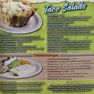 taco salads | chimichangas