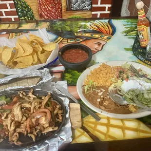 Chicken Fajitas, Rice &amp; Beans