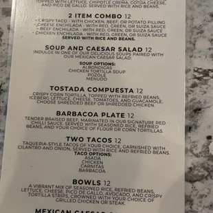 menu