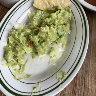 Small guacamole minus several scoops before I stopped to take a picture.
