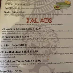 menu