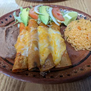 Rojas enchiladas plate