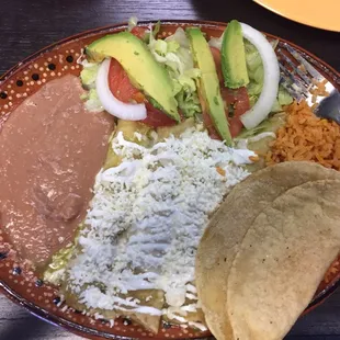 Enchiladas verdes: a classic, done right.