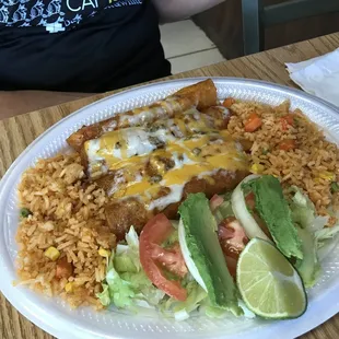 4ct Beef Enchiladas...double rice