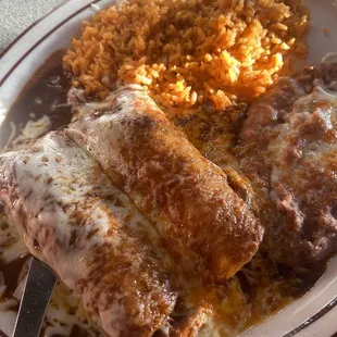 Chicken enchilada with mole sauce