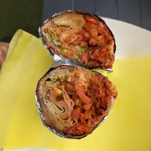 two burritos on a plate