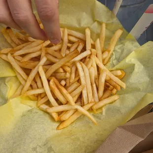 a basket of french fries