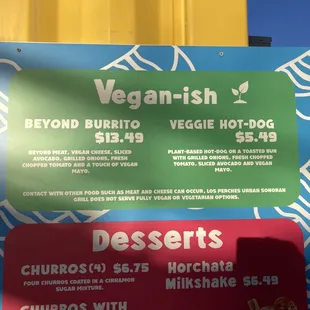 Vegan options