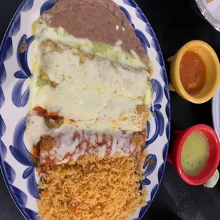 Mexican Flag enchiladas!