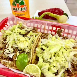 Two Carne Asada Tacos