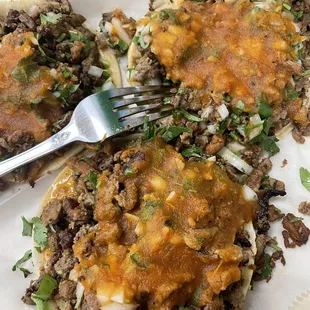 a plate of mexican food