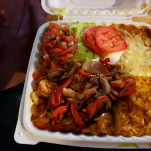 Shrimp fajita dinner.  Incredible!