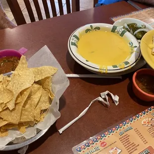 Yummy queso and chips!