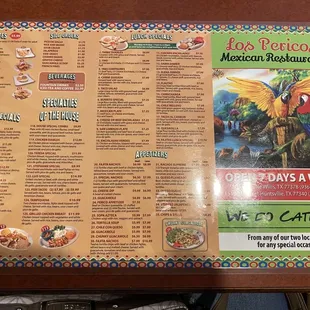 menu