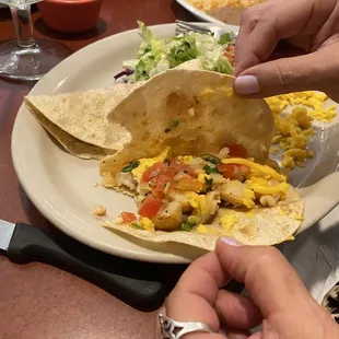 Fish tacos with huge soft chunks of grilled fish! Yum!